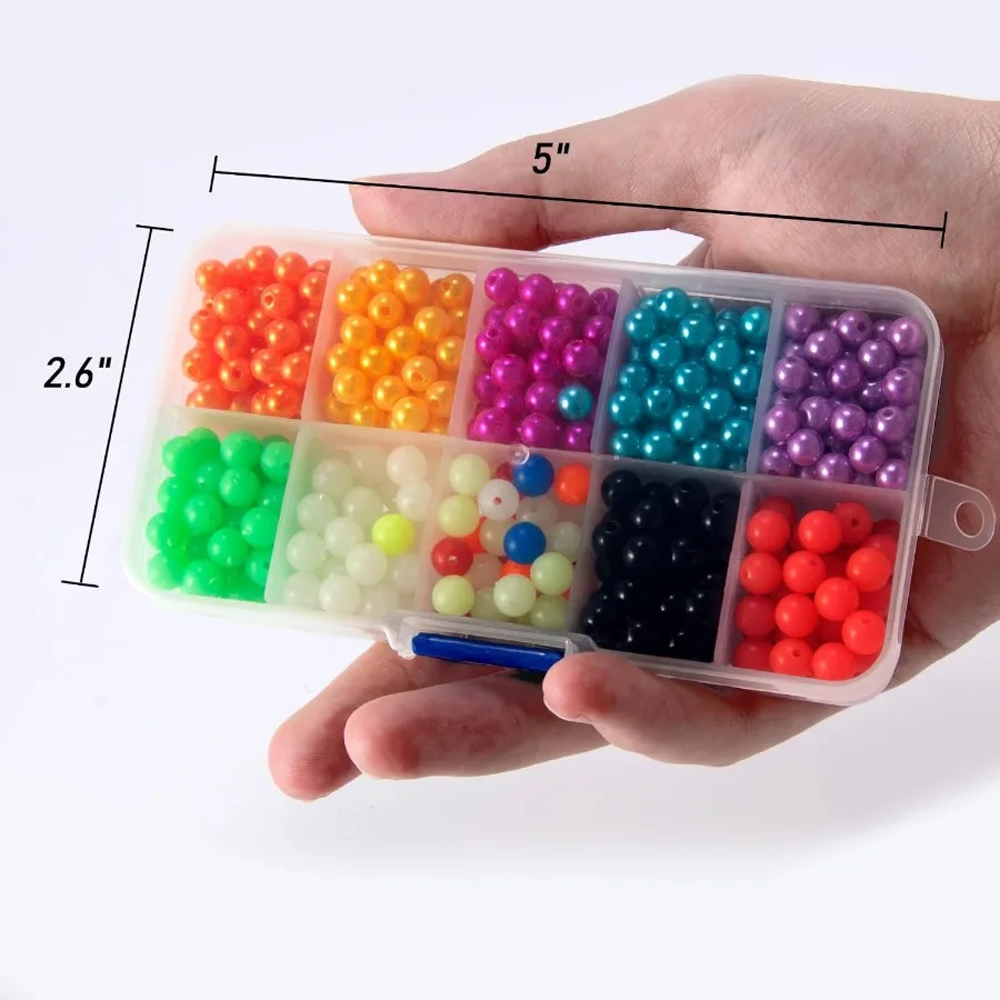 الصيد حبة الطعم البيض أطقم كرة عائمة سدادة البلاستيك مع صندوق توهج جولة مضيئة المياه المالحة المياه العذبة سمك السلمون المرقط 500300 #6