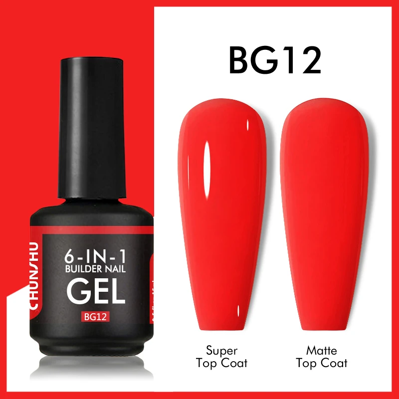 CHUNSHU TPO Gratis 6 IN 1 Uitbreiding UV Gel Polish In Een fles Builder Nagelgel Rubberen Basislaag Semi Permanente Nagels Art 15 ML - afbeelding 1