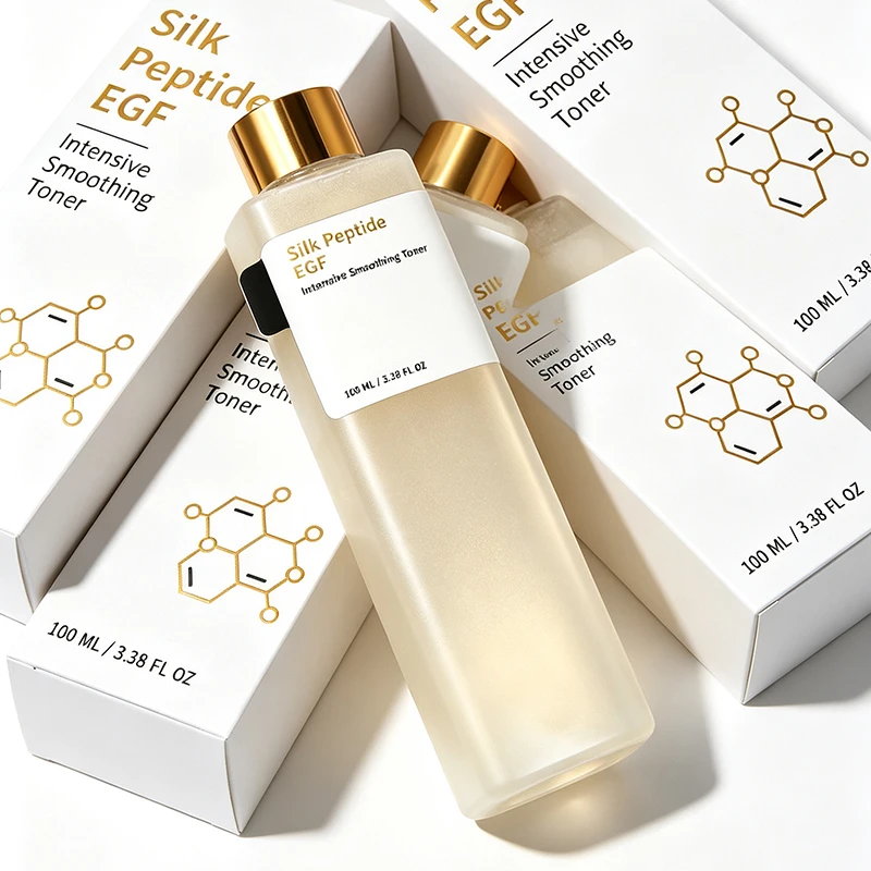 Silk Peptide Egf Smoothing Toner Deep Hydrating Facial Essence Lightweight Moisturizing Skin Care Liquid Improve Dull Complexion