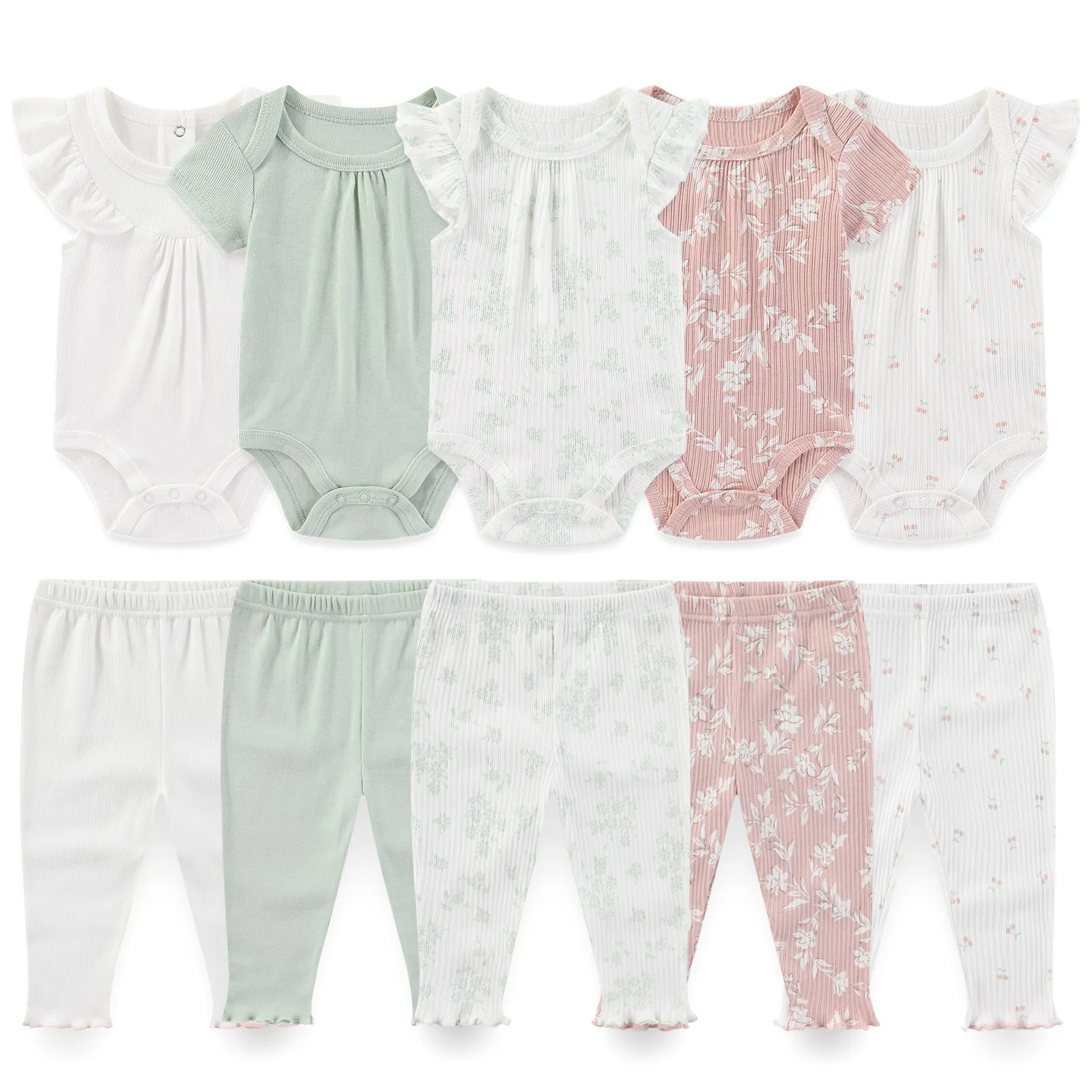 Unisex 6/9/10 Pezzi Neonato Body + Pantaloni Set di Cotone Vestiti Della Neonata Stampa Vestiti Del Neonato Senza Maniche Del Fumetto Bebes