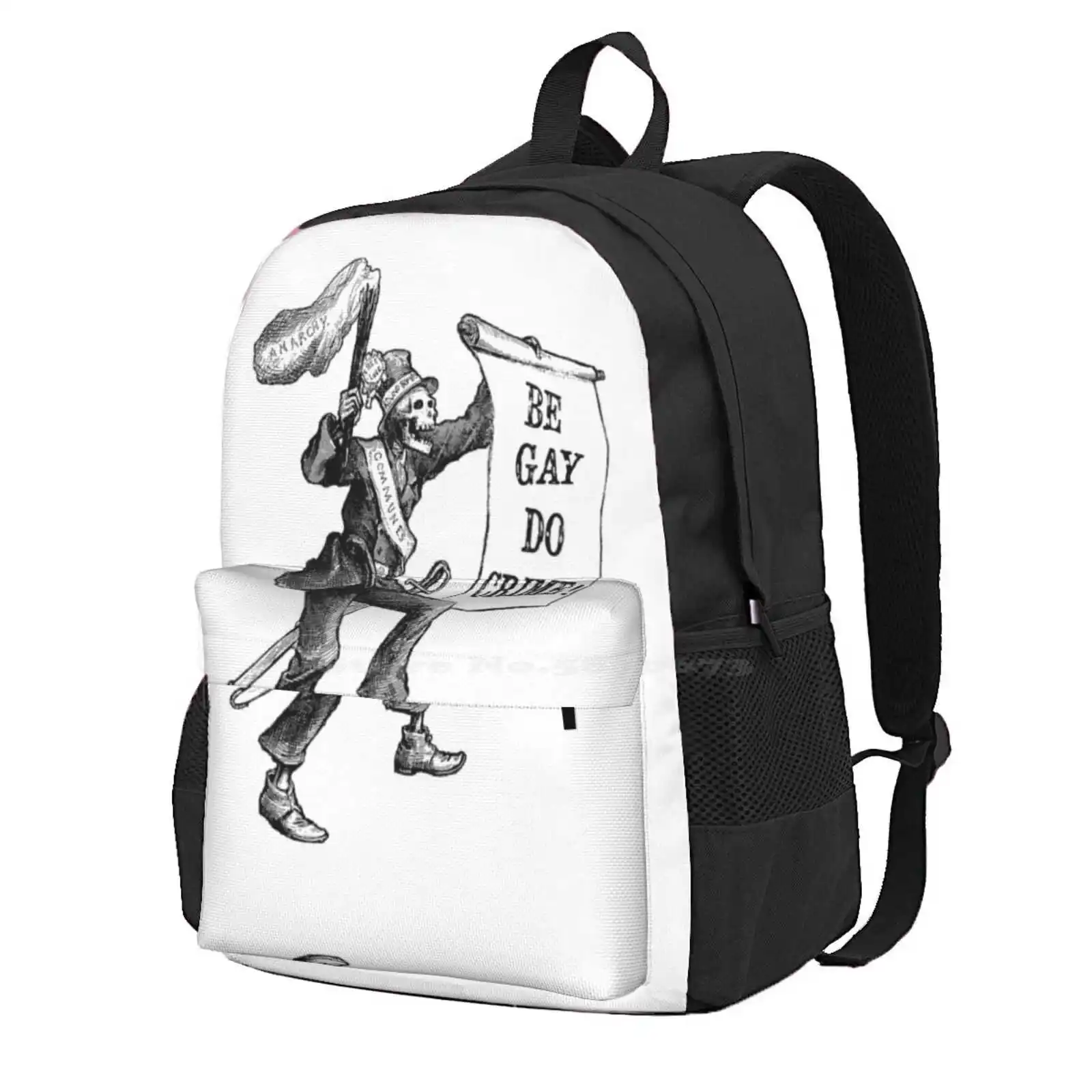 Be Gay Do Crime! Hot Sale Schoolbag Backpack Fashion Bags Be Gay Do Crime Lgbtq Lesbian Bisexual Queer Gay Rights Anarchy