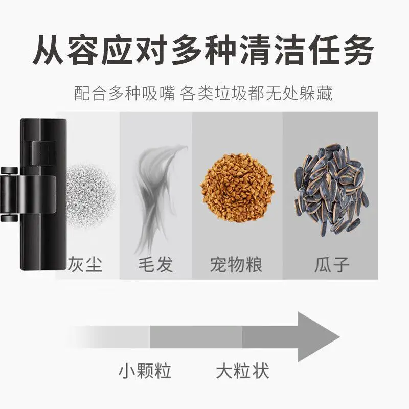 Horizontal Household Vacuum: Small, High-power, Strong Suction, Handheld Cleaner