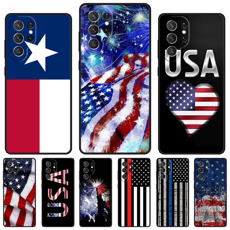 American Flag Statue of Liberty phone case For Samsung Galaxy S24 S23 S22 Ultra Note 10 20 Plus S8 S9 S10 S20 S21 FE Cover