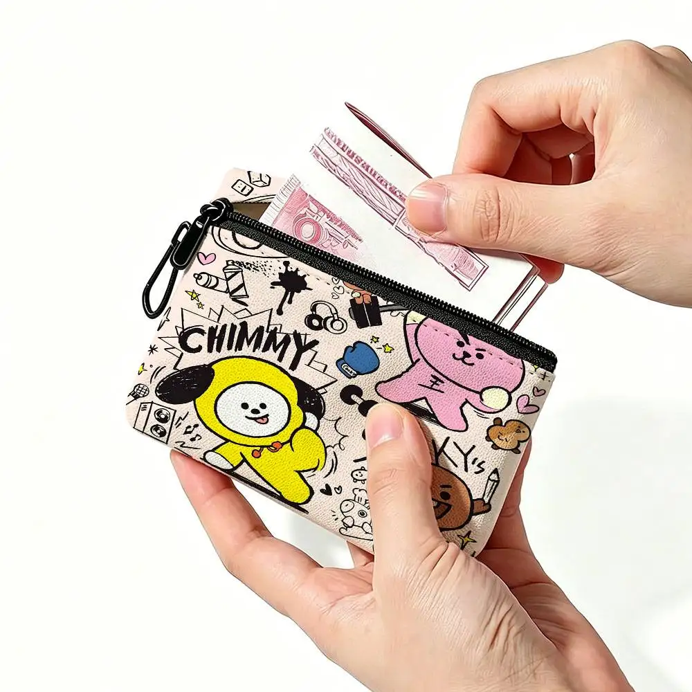 Niedliche BT21 Daily Carry Kleingeldbörse aus Oxford-Stoff, Mehrzweck-Aufbewahrungstasche für Schlüssel, Karten, Münzen – Detail 13
