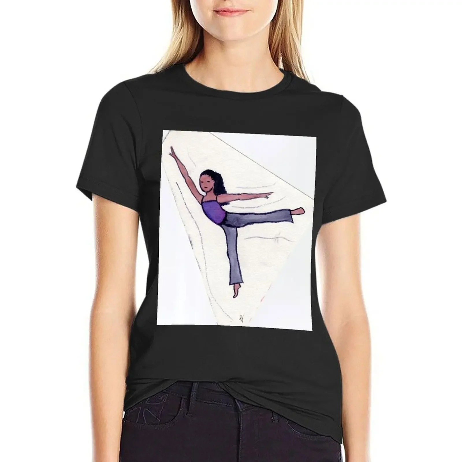 

Dancer In Purple T-Shirt heavyweights Short sleeve tee cute tops lady clothes t shirt Women