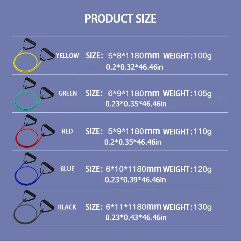 5 مستويات شريط مرن مع مقابض اليوغا سحب حبل مطاطا رياضة اللياقة البدنية ممارسة أنبوب الفرقة للتدريبات المنزلية تدريب القوة #3