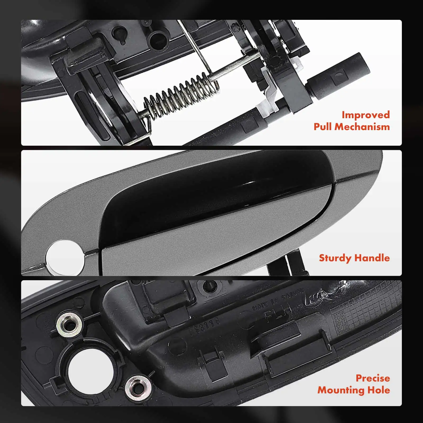 A-Premium Front Driver Side Deep Gray Exterior Door Handle with Keyhole for Nissan Altima 2002-2006