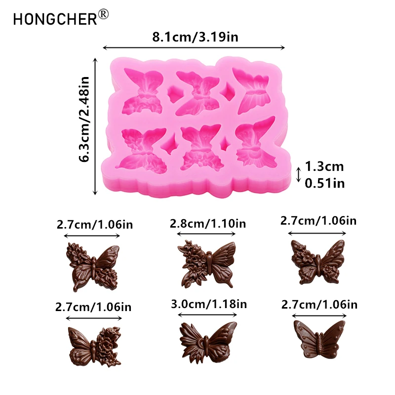 DIY Resin Flower Butterfly & Bee Silicone Molds for Crafting Resin Jewelry Components Chocolate Cakes & Dessert Decorations - view 2
