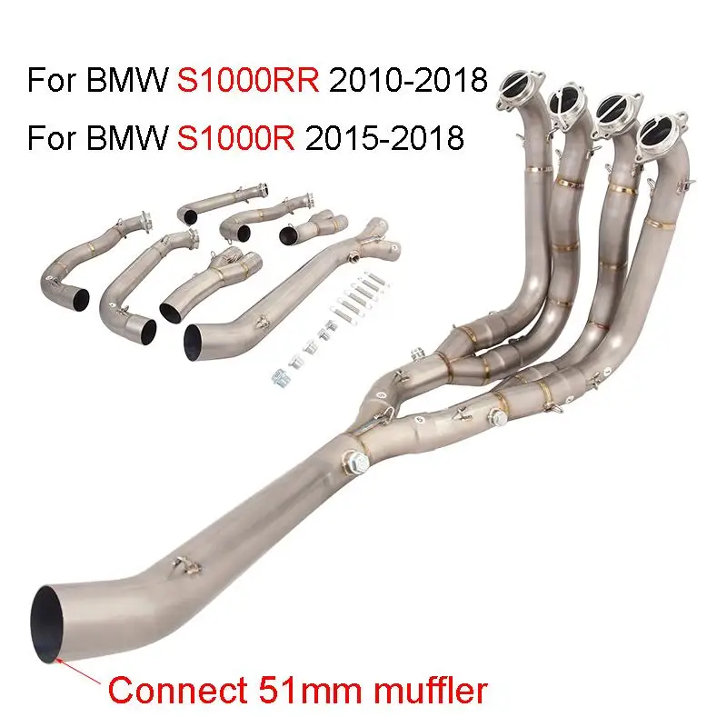 

Выхлопная система для Мотоцикла BMW S1000RR 2010-2018 S1000R 2015-2018, передняя звеньевая труба из титанового сплава, 51 мм, наконечник глушителя