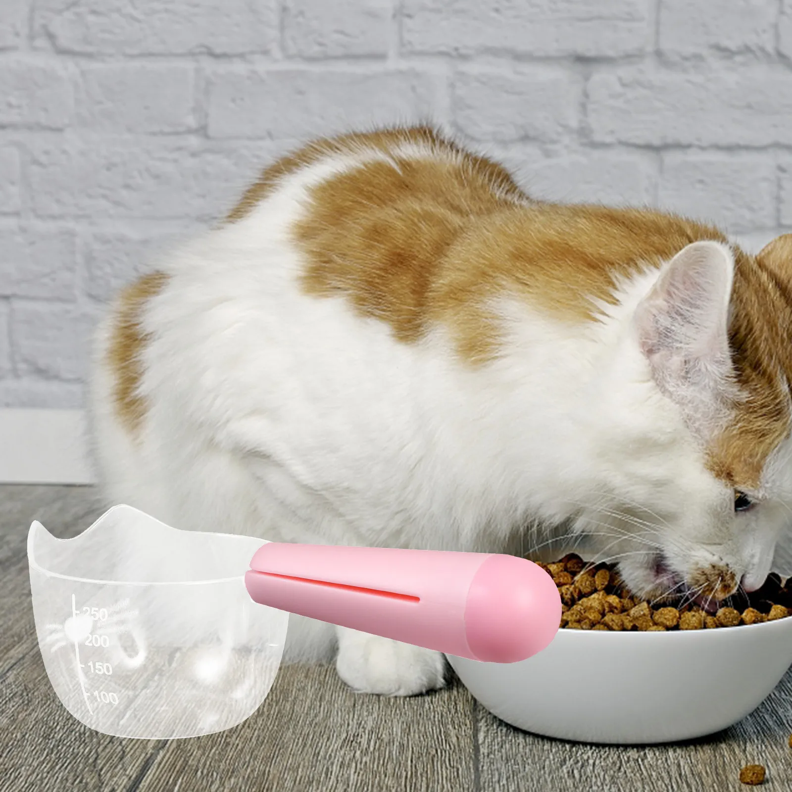 Pet Food Scoop Spoon with Integrated Storage Clip and Precise Measuring Scale for Dog Cat Wet Dry Food Portable Lightweight