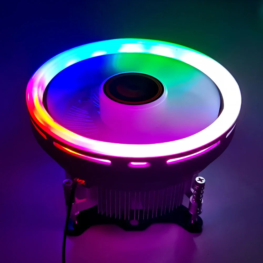 115X CPU Cooler RGB 120mm i3 i5 i7 CPU Heat Sink for Intel LGA 1156 1150 1151 1155 3 Pin CPU Cooling Fan PC quiet