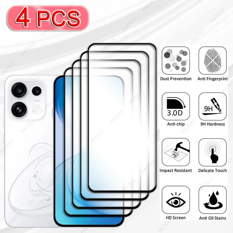 For Oppo Reno16c Glass Black Edge Protective Film For Oppo Reno16 FS 5G Screen Protector Camera Lens Protector For Reno16 FS 5G