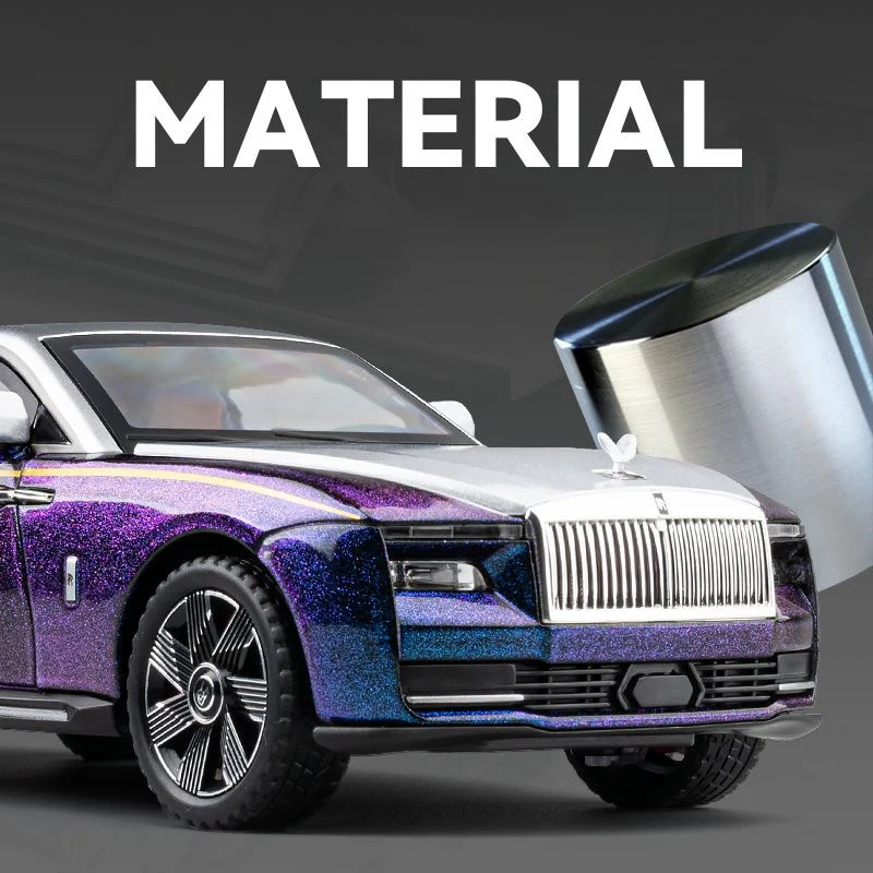 1:24 Rolls-royce Spectre Alloy Scale Model Car Diecast Metal Vehicles Sound＆Light Collection Chidlrens Toy Miniature Car Gifts