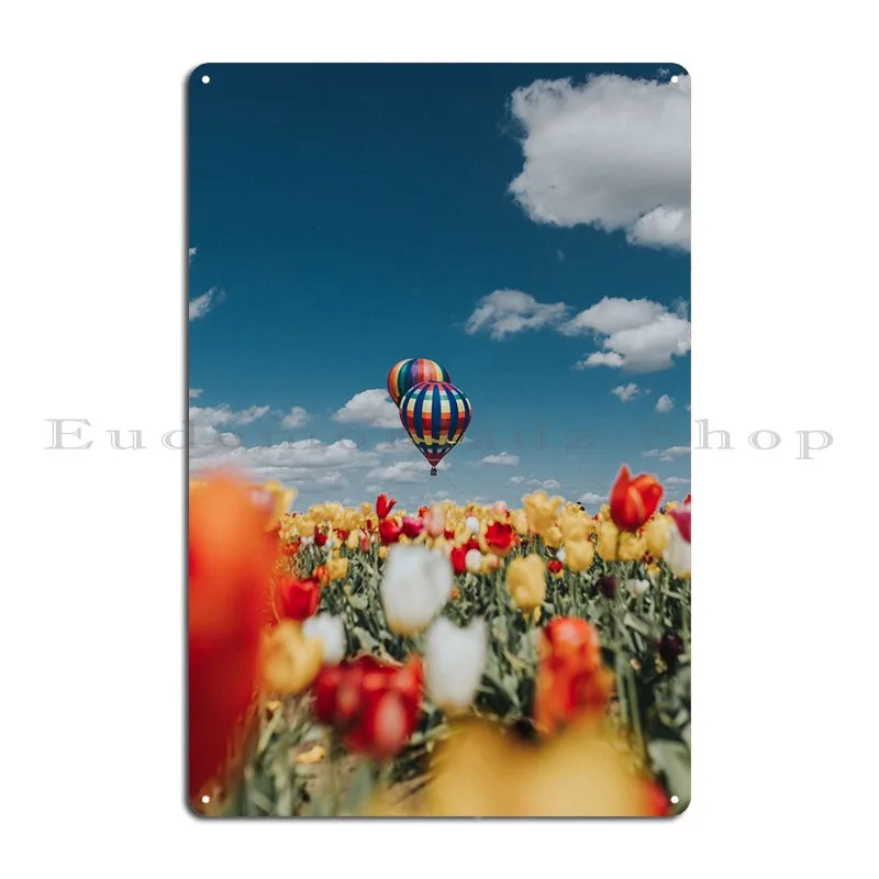 Flowers And Air Balloons Metal Sign Cinema Pub Plates Custom Garage Decoration Living Room Tin Sign Poster