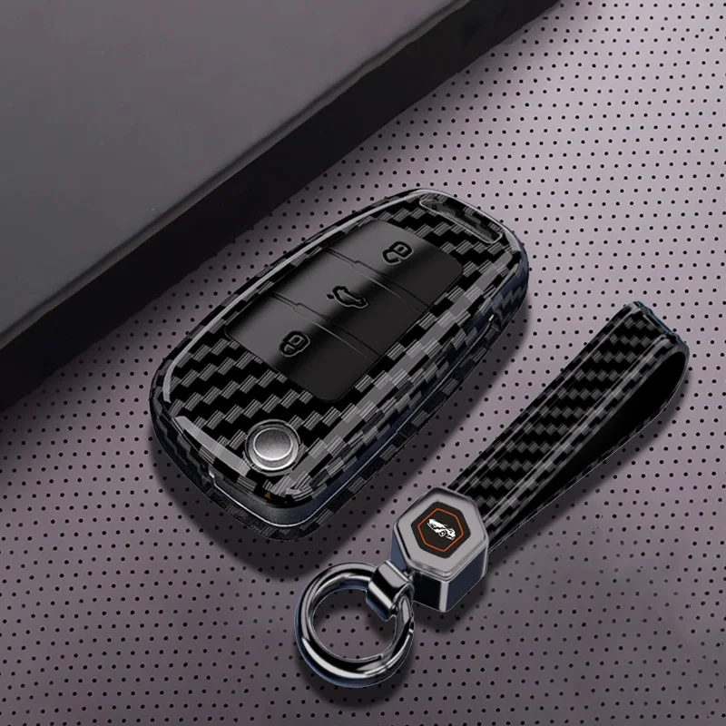 Carbon Fiber Silicon Flip Car Key Cover Case Protection Shell For Audi A1 A3 A4 A6 TT Allroad Q3 Q7 R8 S6 SQ5 RS4 2018 keychain