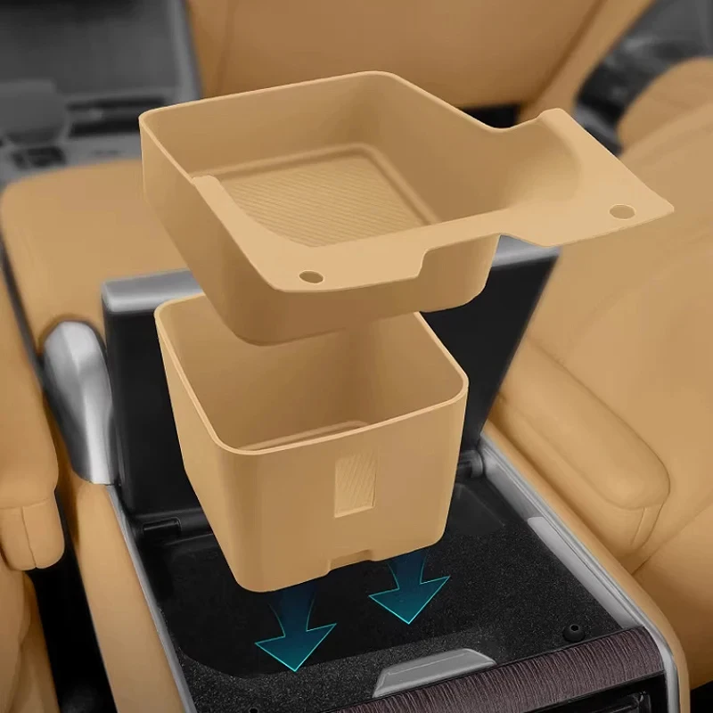 Armrest Box Rear Middle Storage Silicone Pad Storage For Land Rover Range Vogue L460 2023-2026 Interior Accessories