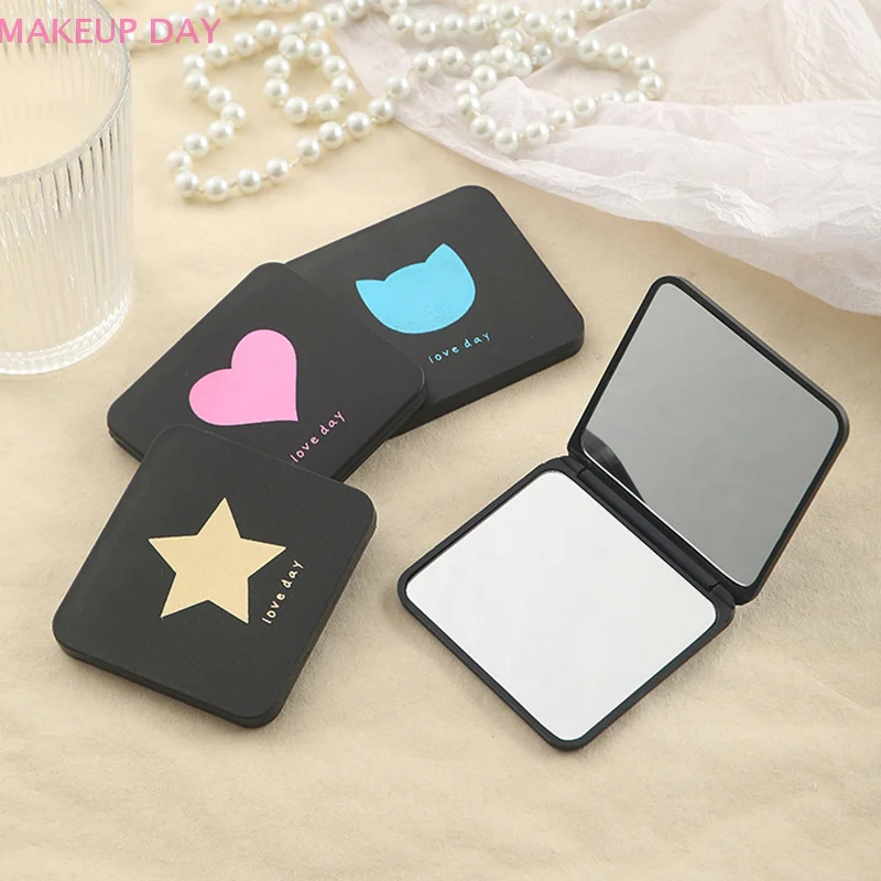 Foldable Makeup Mirror Mini Square Makeup Vanity Mirror Portable Hand Mirrors Double-side Compact Mirror Pocket Cosmetic Mirrors