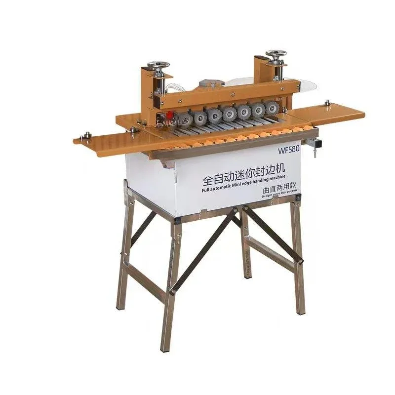 

Portable folding small automatic plywood double-sided adhesive edge banding machine