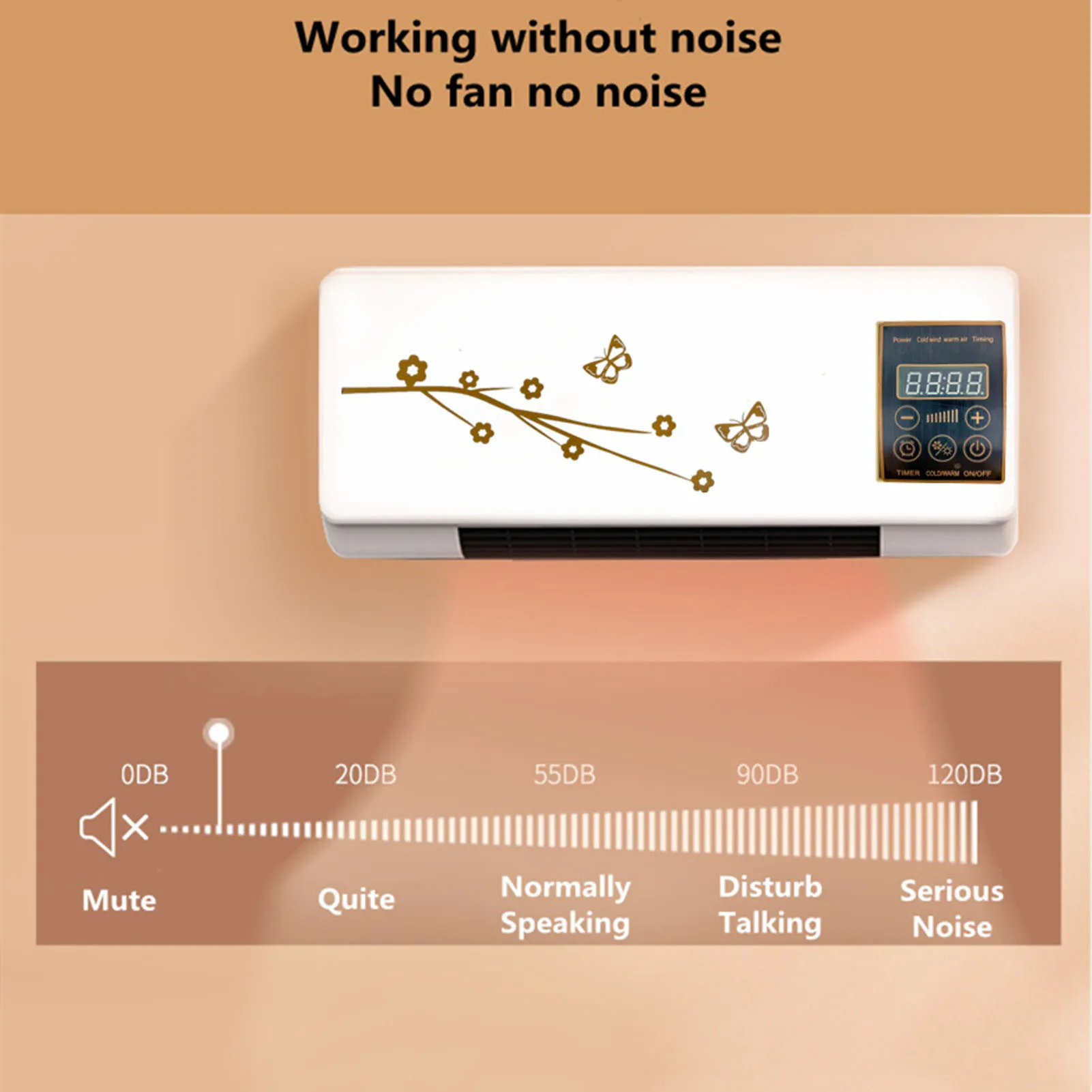 Smart Electric Space Heater with Remote Control, Wall-Mounted Air Conditioner for Home,Energy-Efficient with Timer Function 220V