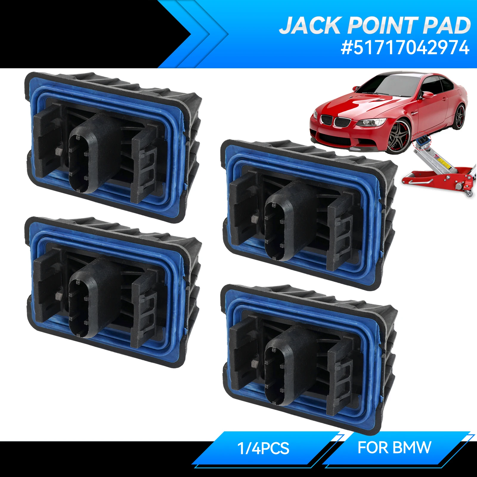 1/4pcs 51717042974 Under Car Jack Lift Jacking Point Support Pad Plug Block Cover for BMW F13 F06 F07 F01 F02 F03 F04 F45 F46