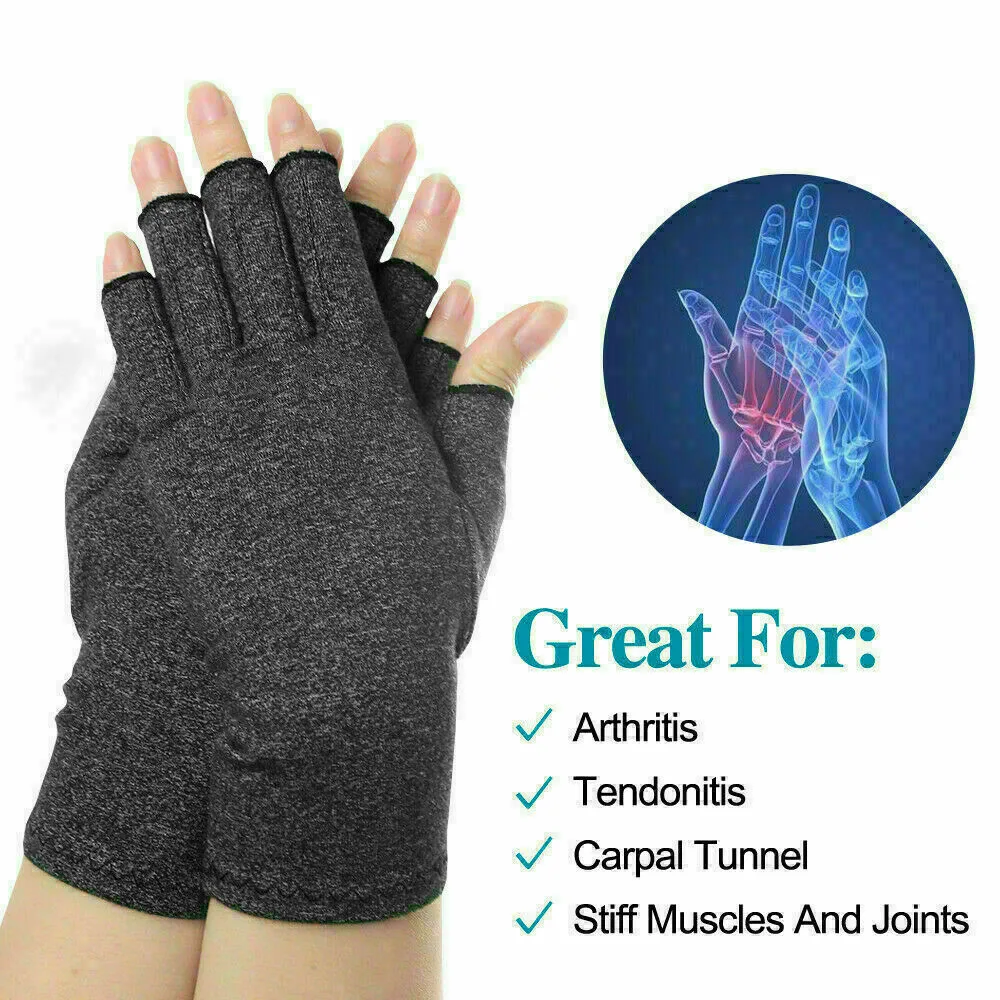 Guantes de compresión para artritis para hombres y mujeres, muñequera de terapia para alivio del dolor de túnel carpiano, dedo de mano, cálido,