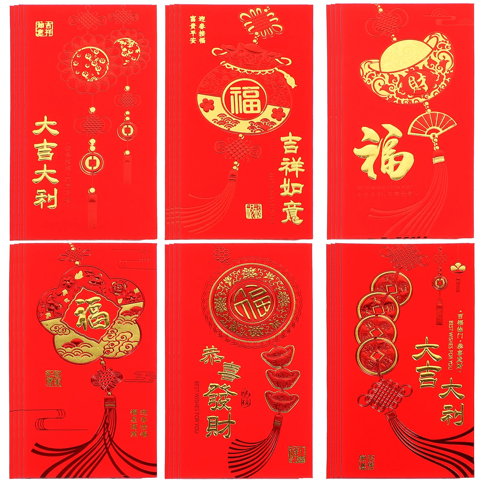 

24 Pcs Traditional Year of The Rabbit Red Envelope Gift Lunar New Envelopes Fold