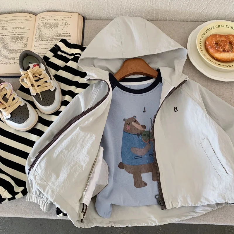 الأولاد معطف معطف سترة مصدات الرياح ملابس خارجية 2025 المشمش الخريف القطن الرياضة المراهقين هدية الكريسماس ملابس الأطفال