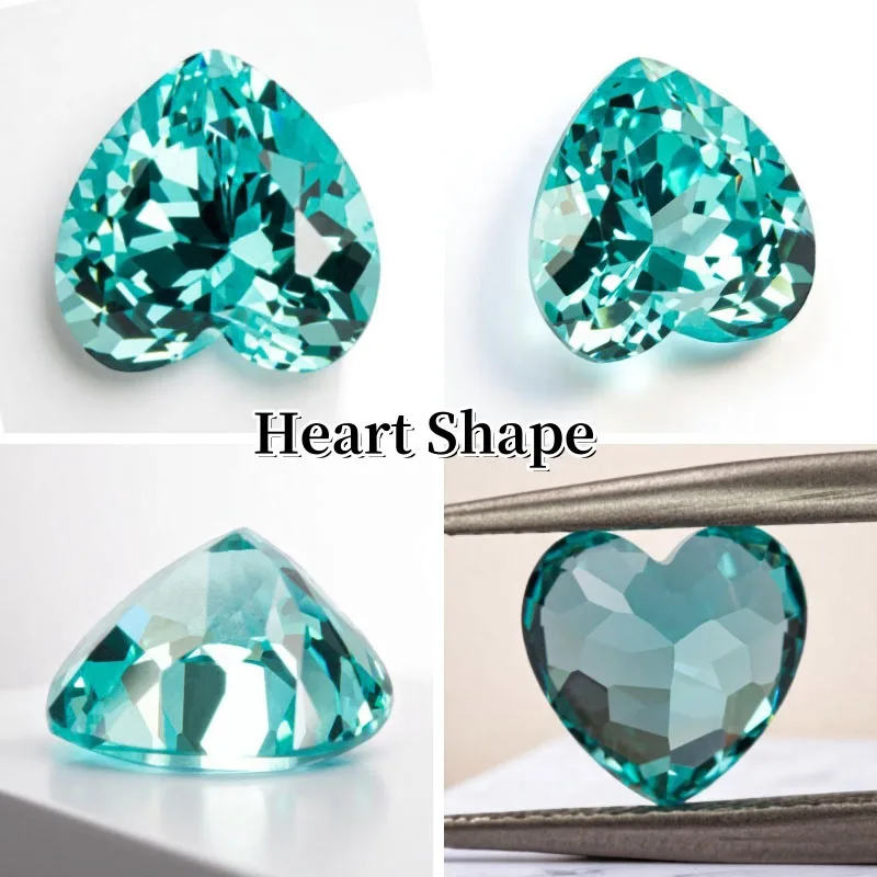 Lab Grown Paraiba Gemstone Pear Cut Neon Blue Color for DIY Charms Jewelry Making Main Materials Selectable   Certificate
