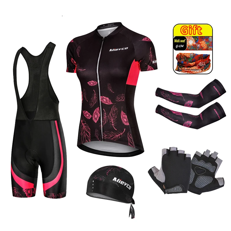 

Pro Cycling Set for Women, MTB Bike Clothing, Female Racing Bicycle Clothes, Girl Cycle Wear, Bib Short Pant, Pad