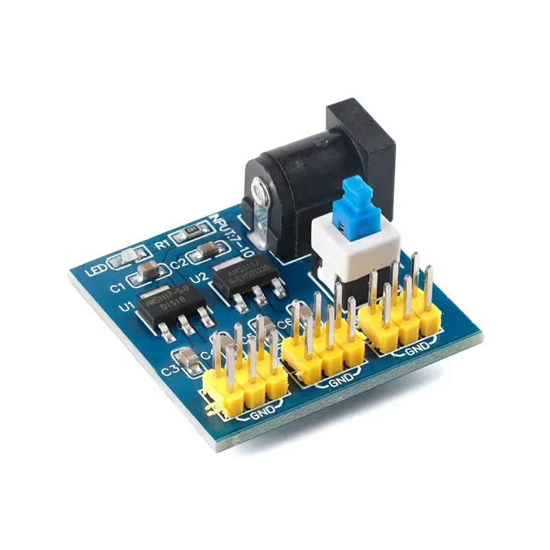 AM11117 module with DC5.5 female self-locking switch 3/5/12V multi output step-down power adapter module