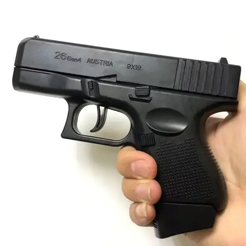 Pistola preta mini g26 queima contínua casca de bala macia jogando arma de brinquedo esportes ao ar livre jogos blaster para crianças