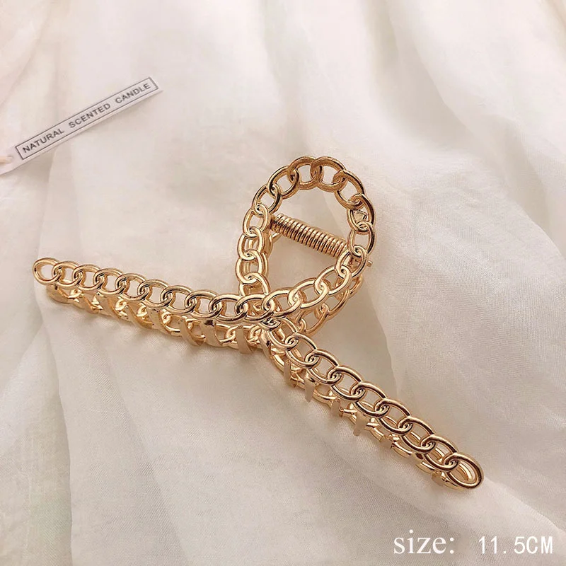 Einfache Metall Geometrische Haar Klaue Clips Elegante Geometrische Haar Zubehör Kreuz Krabbe Bad Clip Für Frauen Mode Mädchen Kopfbedeckungen – Detail 11