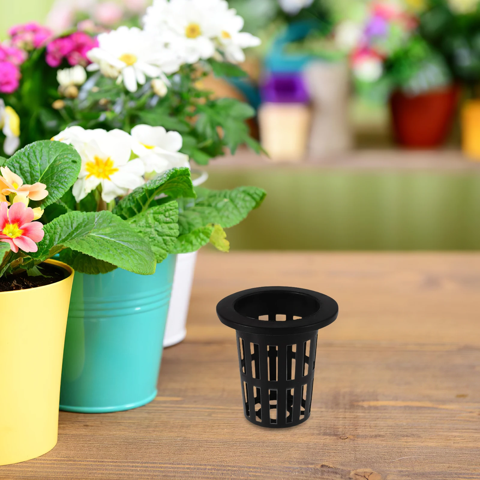 

12pcs Hydroponic Planting Baskets Black Sturdy Plastic Space Saving Balcony Net Pots Mesh Cups Vegetable