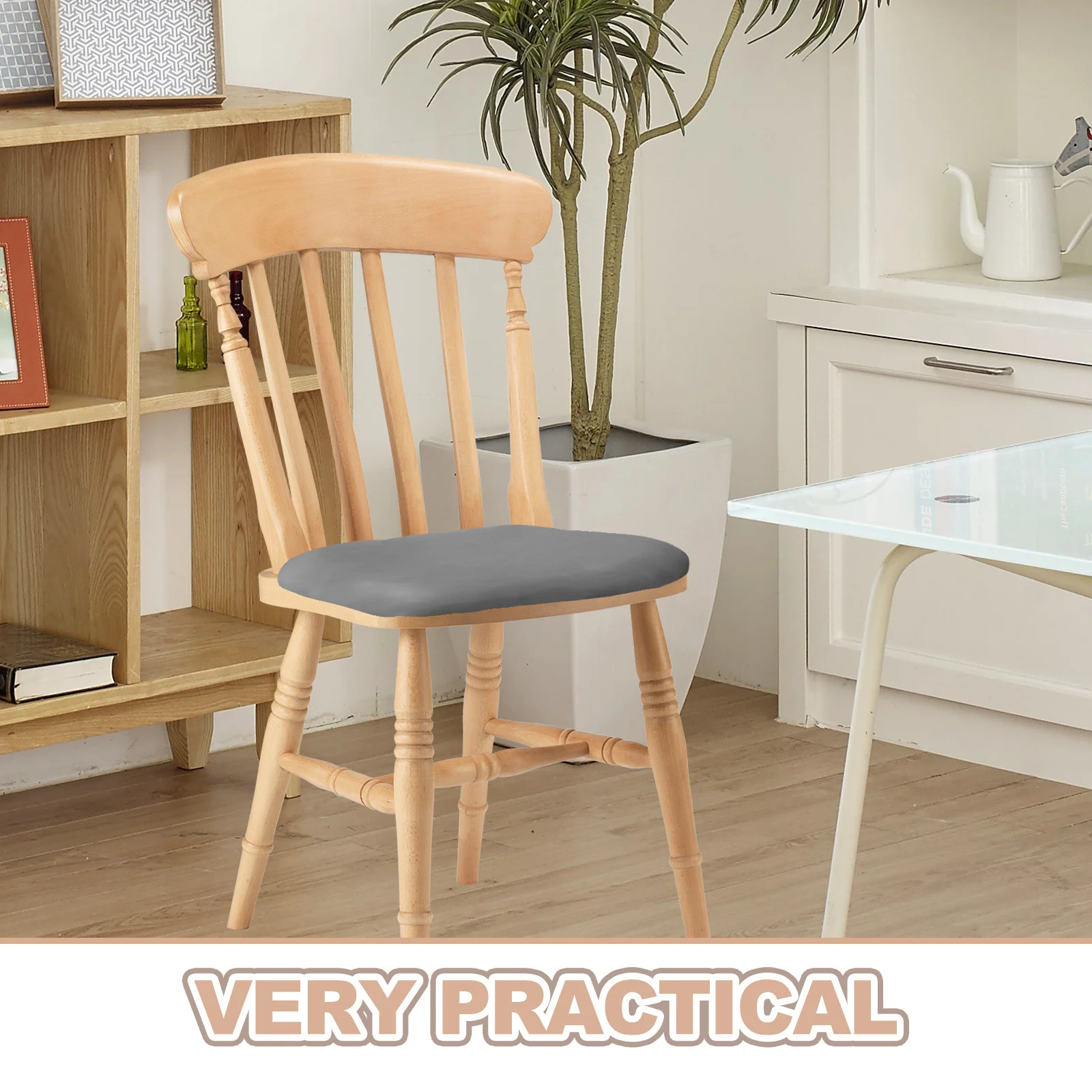 غطاء كرسي حريري الحليب قابل للتمدد، واقي مقاوم للماء لمكتب غرفة الطعام وكراسي المكتب وغطاء مقعد قابل للإزالة للاستخدام اليومي