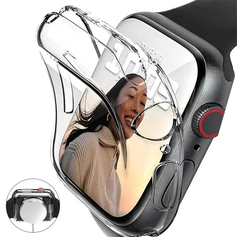 Screenprotector voor Apple Watch 46 mm 49 mm 41 mm 44 mm 40 mm 38 42 mm TPU Bumper Cover Accessoires iWatch Series Ultra 10 9 8 7 SE 6