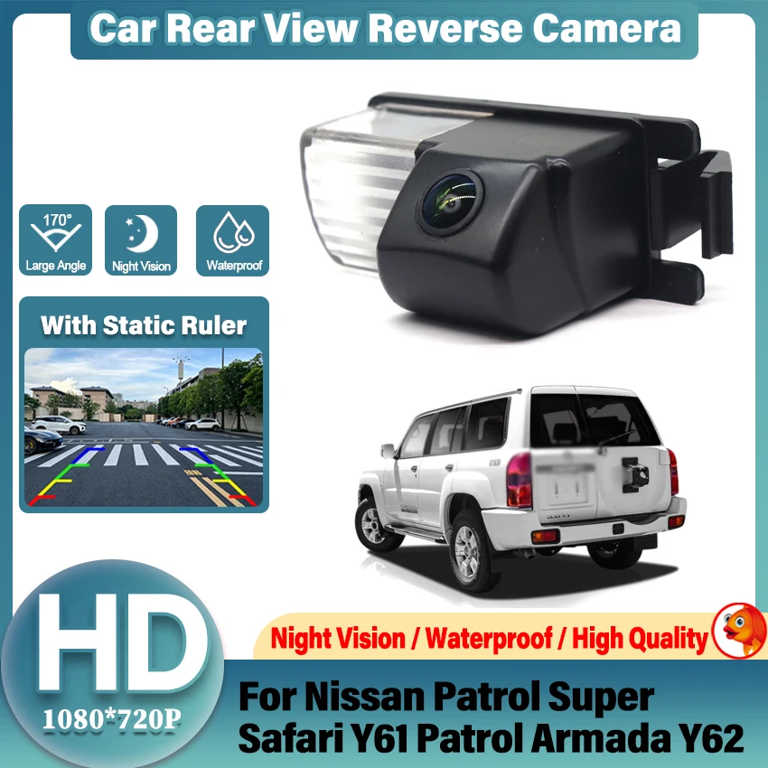 HD Fisheye Lens 170 ° Car Rear View Reverse Camera For Nissan Patrol Super Safari Y61 Patrol Armada Y62 Waterproof Night Vision