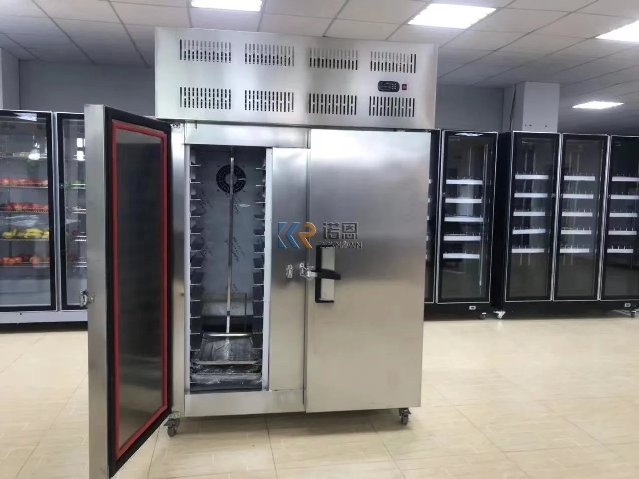 Congelador vertical de puerta simple/doble, congelador horizontal por lotes de supermercado para bola de masa, congelador profundo de mariscos y carne