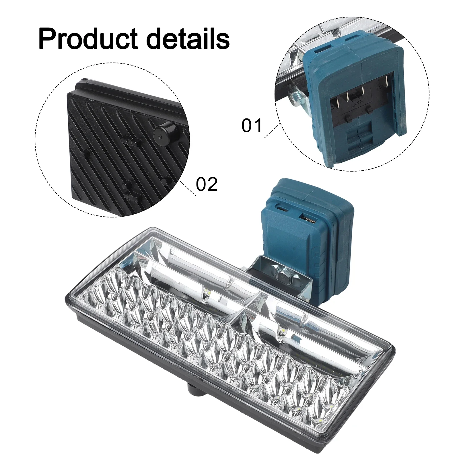 Wireless LED Work Torch with Two Beam Modes Designed for Bosch Li ion Battery Use Great for Outdoor and Indoor Tasks