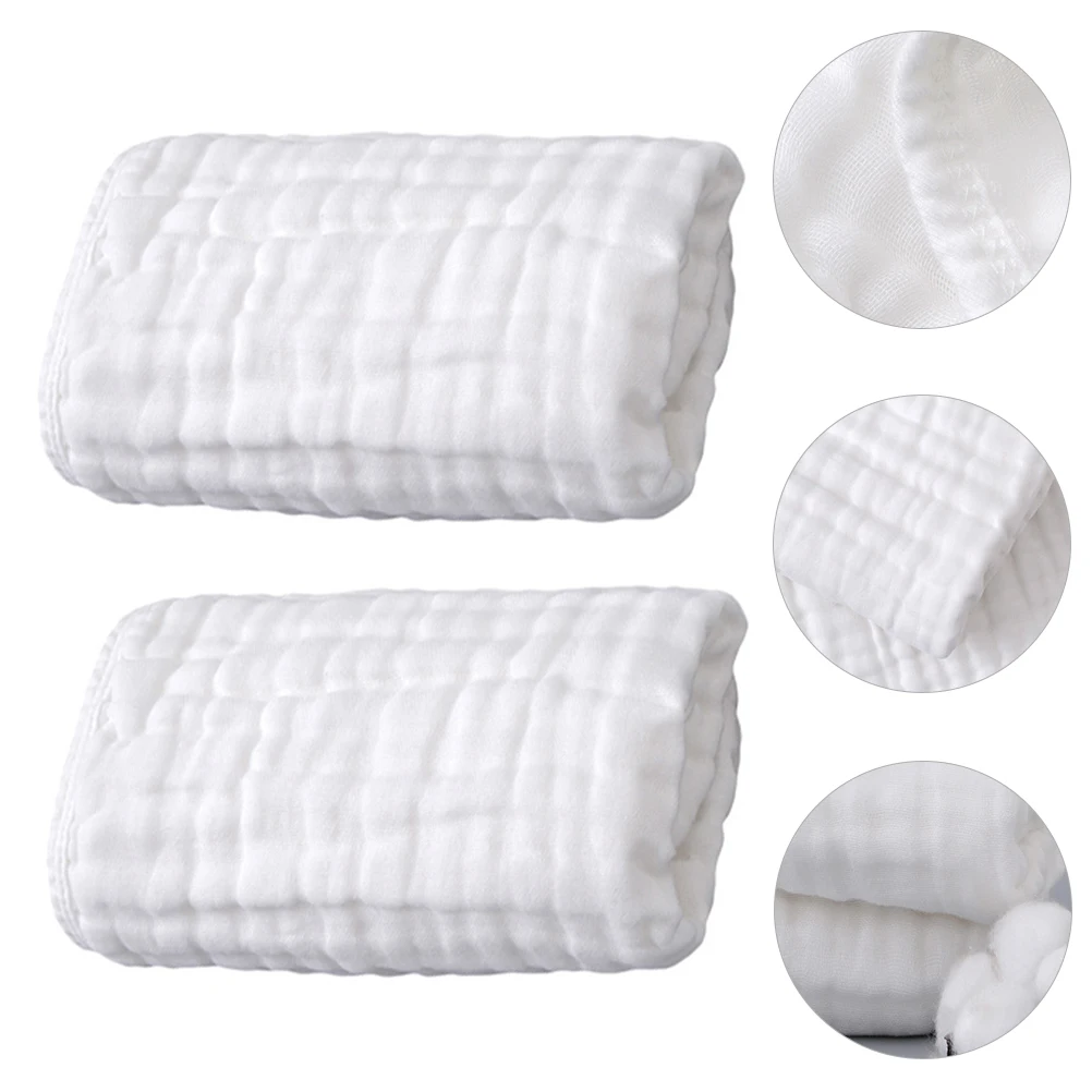 

2 Pcs Baby Gauze Bath Towel Soft Cotton Swaddle Blankets Breathable Absorption No Fading Newborn Infant Child Belly Wrap Cloth