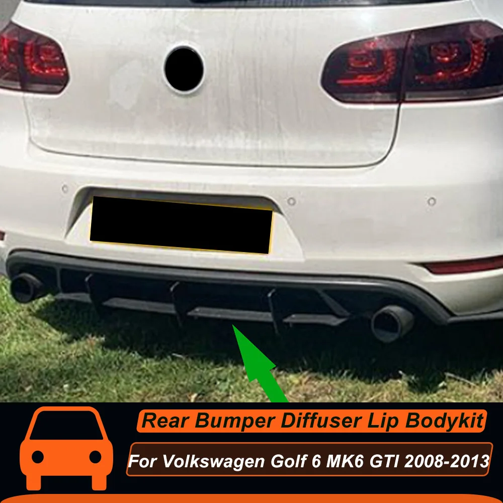 

For Volkswagen Golf 6 MK6 GTI Rear Bumper Diffuser Lip Body Kit Spoiler Splitter Protector Exterior Tuning Accessories Parts