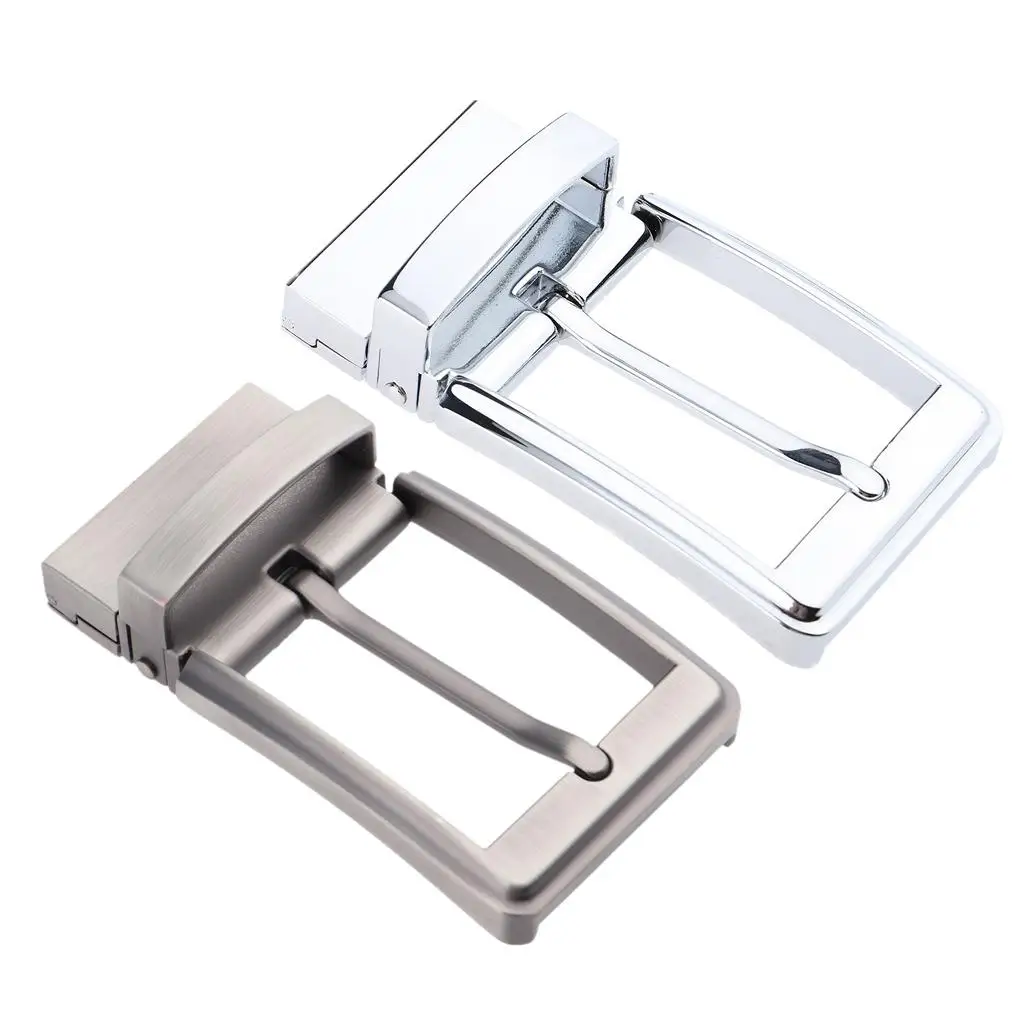 2 Alloy Belt Buckle Single Prong Rectangular Pin Buckle Reversible