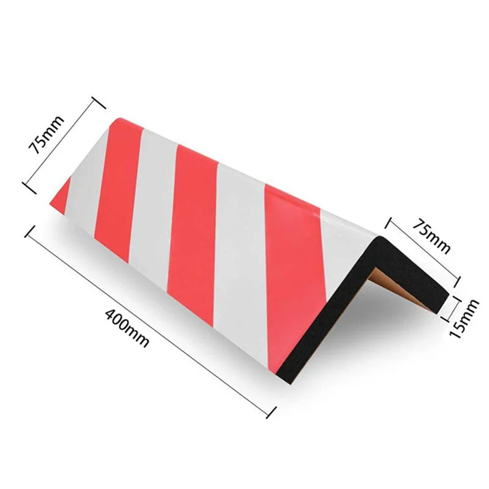 2pcs Red & White Strips Cushioning Block Parking Garage Wall Edge Protector For Protecting The Columns/ Walls/ Corners/ Car Door