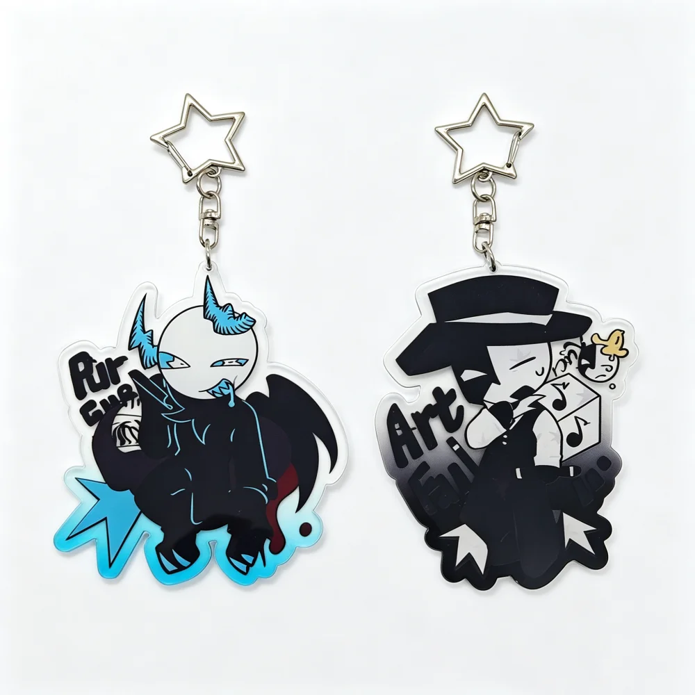 Game Die of Death Artful Pursuer Cosplay Keychain Acrylic Pendant Keyring Bag Decoration Accessory Halloween Party Props
