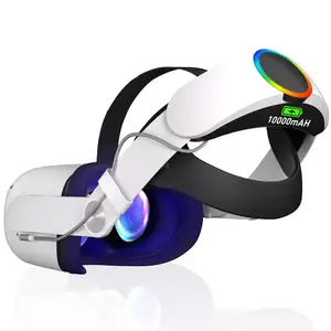 Bilashmart Elite Strap whith Battery Oculus Quest 2 VR Headset Adjustable Head Strap 10000mAh Power Bank Meta Quest 2 Accessories