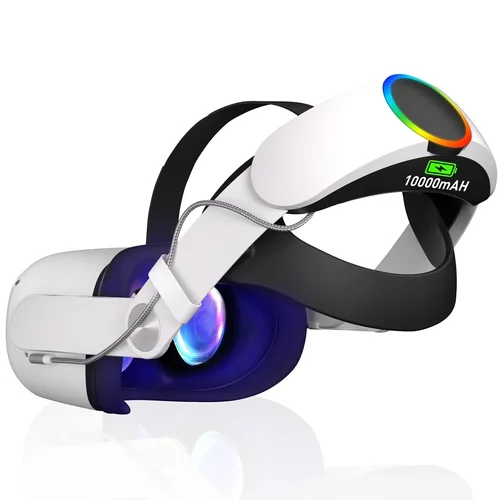 Correa Elite con batería para auriculares Oculus Quest 2 VR, correa para la cabeza ajustable, Banco de energía de 10000mAh para accesorios Meta Quest 2