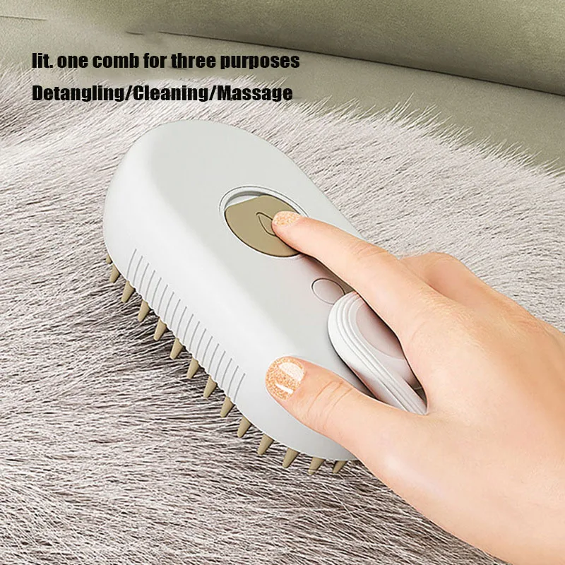 New pet water spray comb cat and dog pet electric water spray hair removal comb one key water spray anti-flying hair massage bru