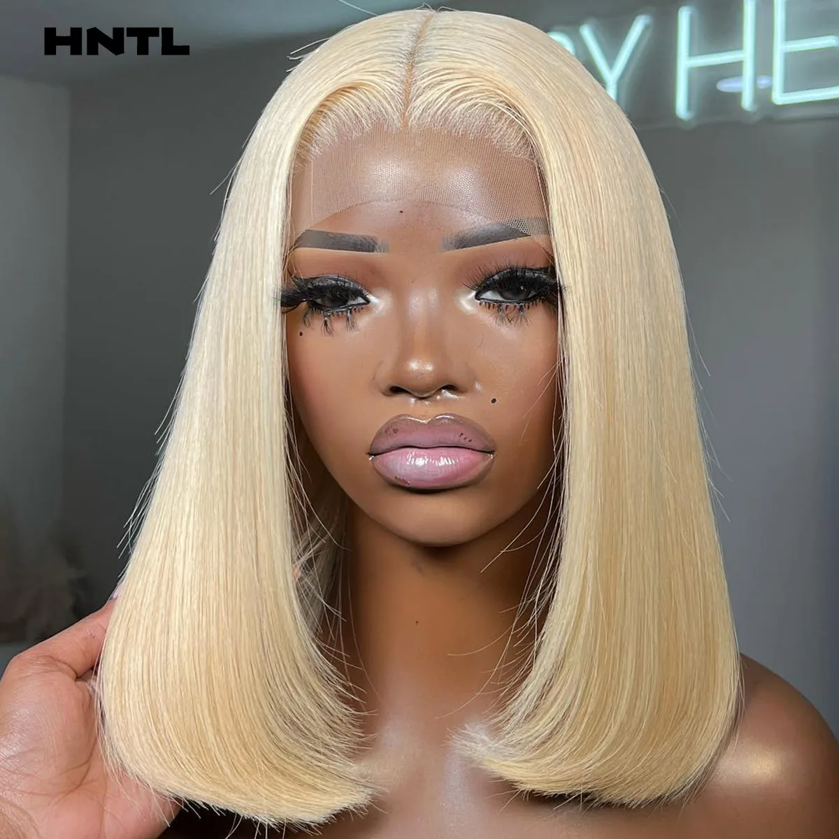 Wear and Go #613 Blonde Straight Bob Wig 100% Human Hair 13x4 HD Lace Frontal Glueless Bob Wig Pre Plcuked Super Double Drawn