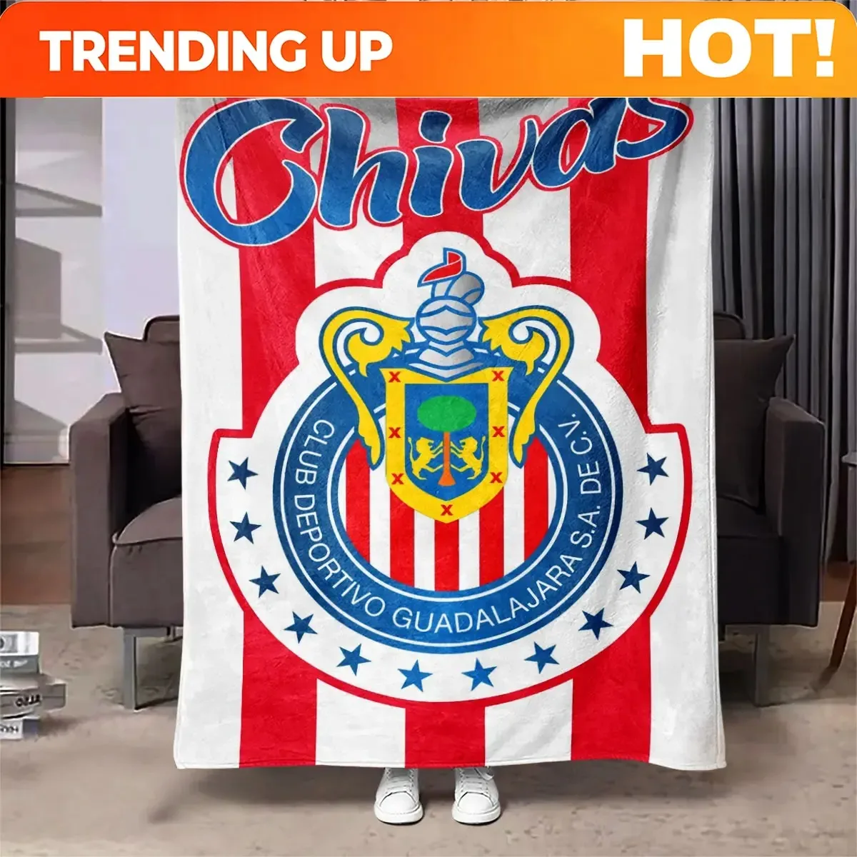 Customize Star Ring Chivas Printed Flannel Throw Blanket - Soft Bed Blanket, Anti-Pilling, Warm, Modern, Multi-Size, Ideal for N