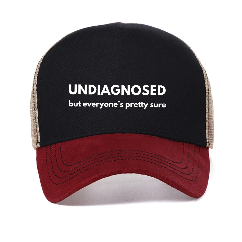 Undiagnosed But Everyone Is Pretty Sure Autism Graphic mesh baseball cap Men Women Funny Weird Printed casual Snapback hat