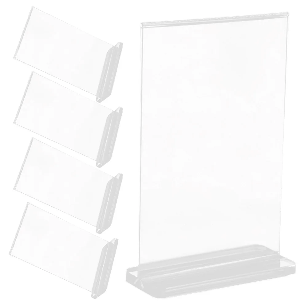 5 Stuks Display Stand Acryl Poster Houder Map Teken Menu Label Rack Staat Voor